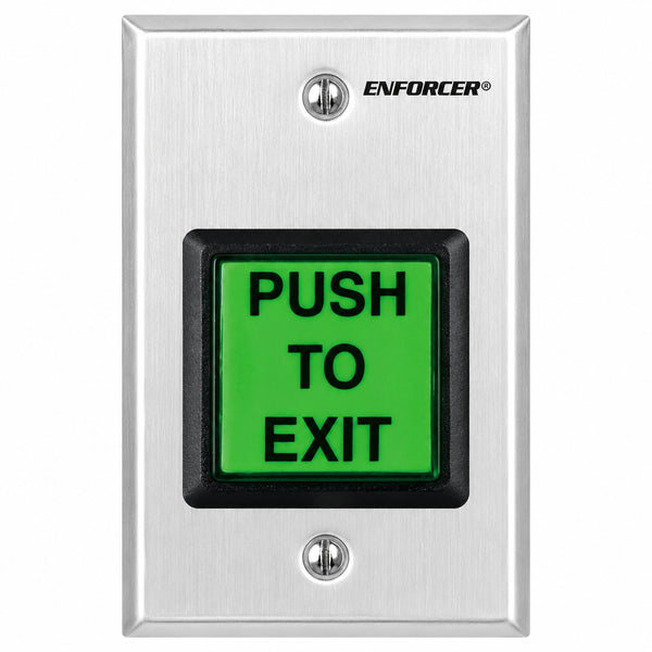 SD-7202GC-PTQ Square Illuminated Pushbutton Request to Exit Plate with Adjustable Timer