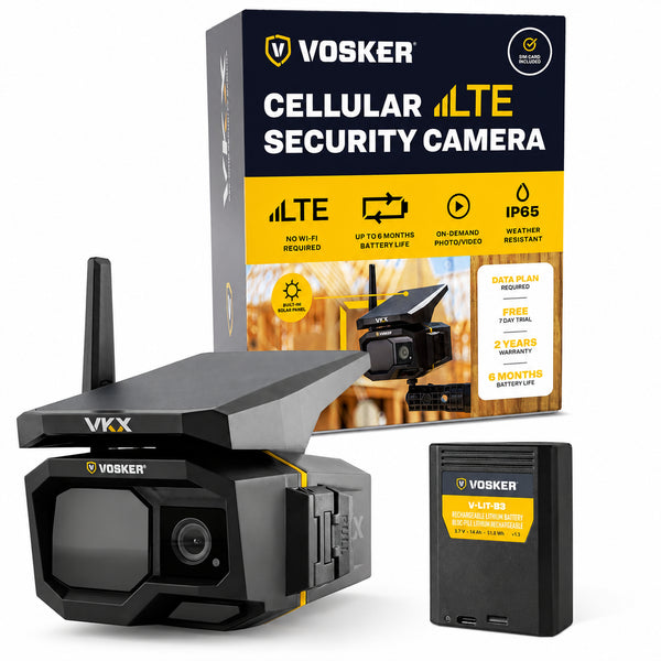 VKX Solar Powered 4G LTE Outdoor Cellular Security Camera Motion Detection Night Vision
